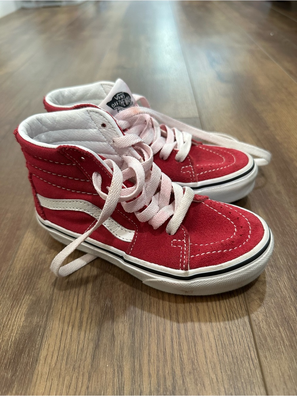 Vans Kids Sk8-Hi Reissue maroon & White Suede High-Top Sneakers
